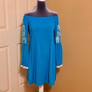 Turquoise, Western Style Tunic Dress